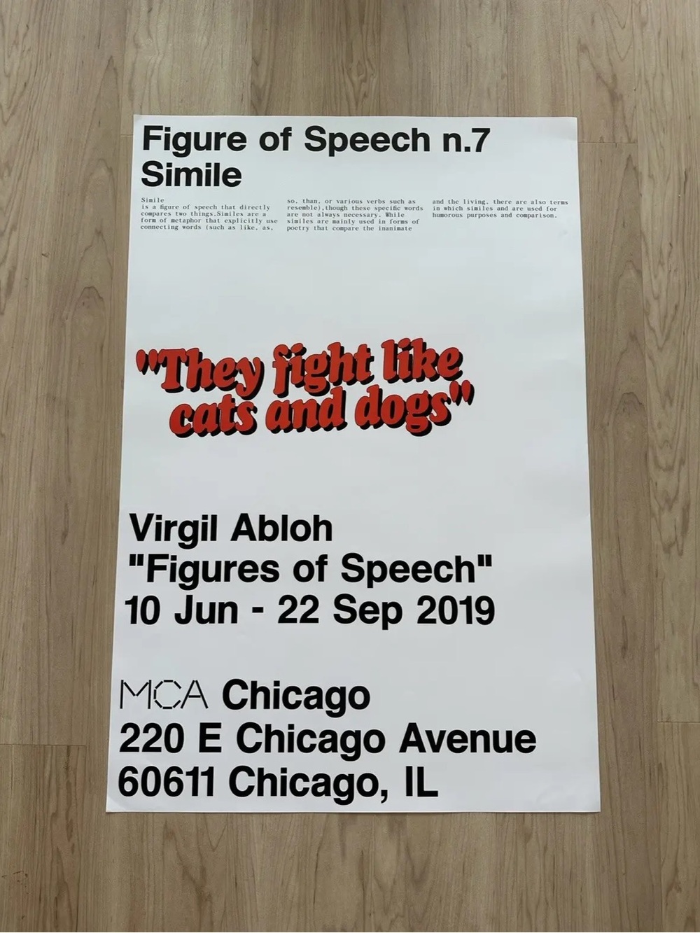 VIRGIL ABLOH x MCA Chicaho -'Figures of Speech' Art Poster